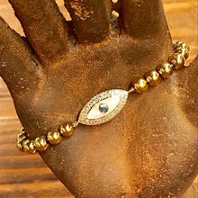 Load image into Gallery viewer, Beaded Evil Eye Dainty Stretchy Bracelet