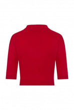 Load image into Gallery viewer, Shirley Red Button Keyhole Cropped Jumper