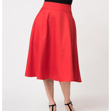 Load image into Gallery viewer, Red Vivian Swing Skirt- Size Large Last One!