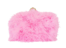 Load image into Gallery viewer, Pink Furry Feather Clutch