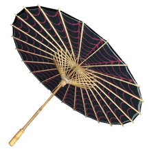 Load image into Gallery viewer, Spiderweb Pink and Black Fabric Parasol
