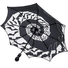 Load image into Gallery viewer, Bat Swirl Skull Handle Umbrella