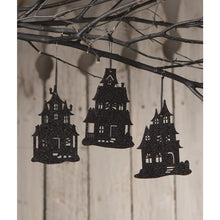 Load image into Gallery viewer, Haunted House Silhouette Ornaments- More Styles Available!