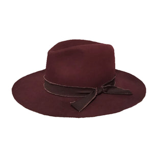 Burgundy Panama Hat with Adventure Strip