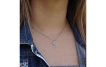 Load image into Gallery viewer, Dainty Turquoise Enamel Moon on Paperclip Chain - More Styles Available!