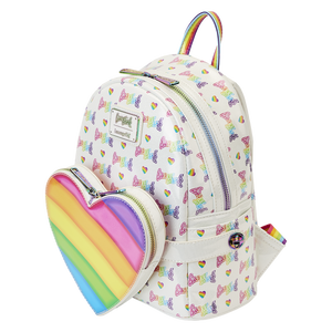 Lisa Frank Rainbow Heart Mini Backpack with Detachable Waist Bag