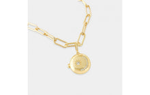 Load image into Gallery viewer, Moon and Starburst Locket on Paperclip Chain