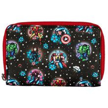Load image into Gallery viewer, Avengers Floral Tattoo Zip Around Wallet