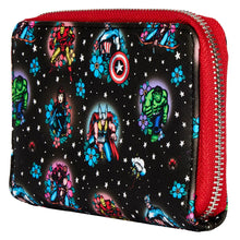 Load image into Gallery viewer, Avengers Floral Tattoo Zip Around Wallet