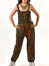Load image into Gallery viewer, Marley Rasta Striped Overalls