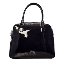 Load image into Gallery viewer, Webbed Sparkle Bowler Purse- Black and Orange