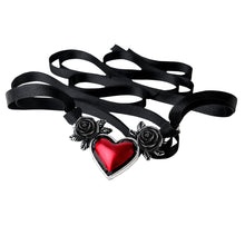 Load image into Gallery viewer, Blood Heart Ribbon Choker Necklace