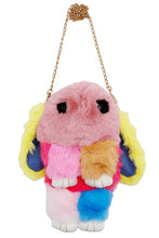 Load image into Gallery viewer, Vibrant Color Block OOAK Faux Fur Bunny Rabbit Plush Purse