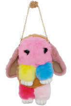 Load image into Gallery viewer, Vibrant Color Block OOAK Faux Fur Bunny Rabbit Plush Purse