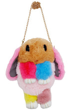 Load image into Gallery viewer, Vibrant Color Block OOAK Faux Fur Bunny Rabbit Plush Purse