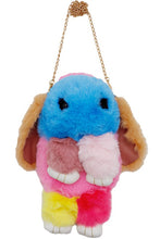 Load image into Gallery viewer, Vibrant Color Block OOAK Faux Fur Bunny Rabbit Plush Purse