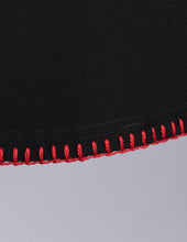 Load image into Gallery viewer, Peggie Black Swing Skirt with Red Trim