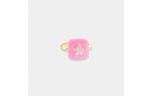 Load image into Gallery viewer, Star Crystal Embedded Rounded Square Enamel Signet Adjustable Ring- More Colors Available!