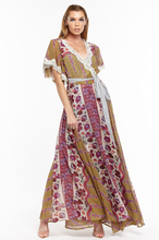Load image into Gallery viewer, Mustard and Fuchsia Floral Safari Babe Maxi Dress
