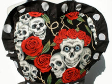 Load image into Gallery viewer, Skulls and Roses Black Apron