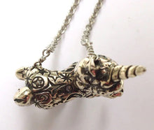 Load image into Gallery viewer, Tattooed Unicorn Silver Tone Necklace