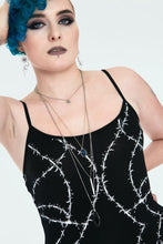 Load image into Gallery viewer, Black Thorn Print Slip Dress with Side Adjuster