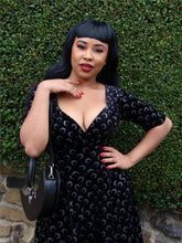 Load image into Gallery viewer, Trixie Glitter Moon Velvet Swing Dress