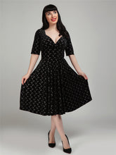 Load image into Gallery viewer, Trixie Glitter Moon Velvet Swing Dress