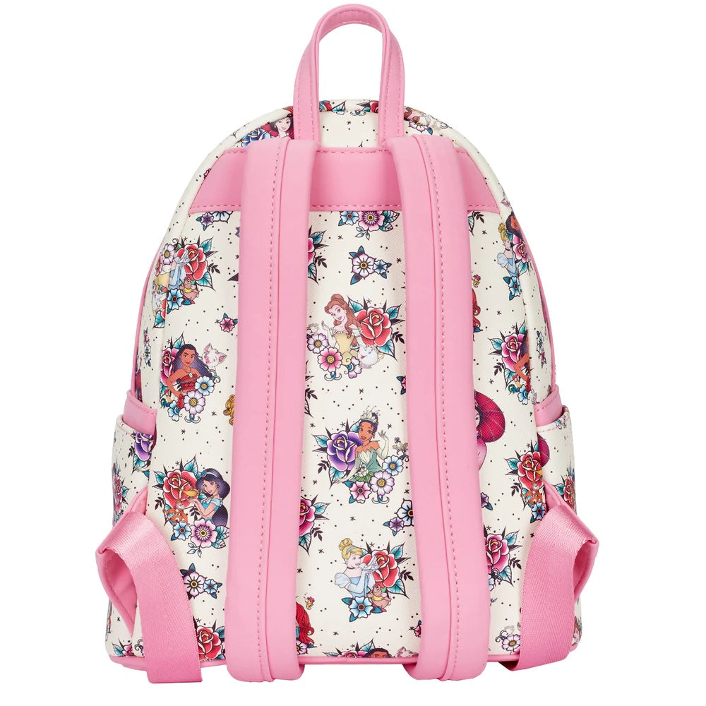 disney princesses floral mini backpack Disney Princess Floral Tattoo AOP Mini Backpack – Pink House Boutique