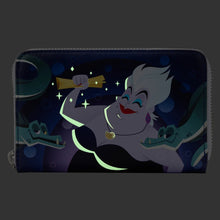 Load image into Gallery viewer, The Little Mermaid Ursula Lair Glow Zip Around Wallet