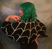 Load image into Gallery viewer, Widow's Web Capelet Cardigan- LIMITED QTY AVAILABLE!