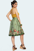 Load image into Gallery viewer, Woodland Toadstool Mushroom Border Flare Skirt