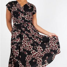 Load image into Gallery viewer, Peacock Feather Print Swing Dress