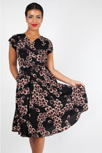 Load image into Gallery viewer, Peacock Feather Print Swing Dress