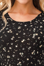 Load image into Gallery viewer, Black Ditsy Flower Thermal Long Sleeve Top