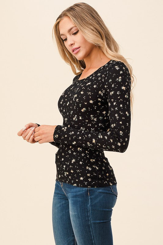 Long-Sleeve Floral Thermal 