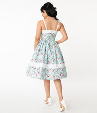 Load image into Gallery viewer, Pastel Pink and Blue Floral Darienne Swing Dress