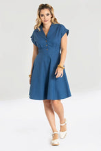Load image into Gallery viewer, Freddie Blue Collared Button Up Dress