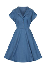 Load image into Gallery viewer, Freddie Blue Collared Button Up Dress