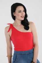 Load image into Gallery viewer, Red Molokai One Shoulder Asymmetrical Top