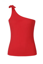 Load image into Gallery viewer, Red Molokai One Shoulder Asymmetrical Top