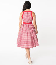 Load image into Gallery viewer, Red and White Gingham Maxine Swing Dress