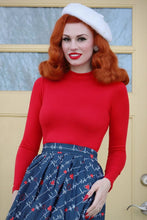 Load image into Gallery viewer, Red Long Sleeve Mock Neck Top