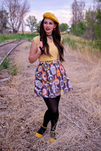 Load image into Gallery viewer, Mustard and White Stripe Boat Neck Top