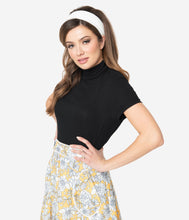 Load image into Gallery viewer, Black Short Sleeve Mock Neck It Girl Top