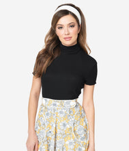 Load image into Gallery viewer, Black Short Sleeve Mock Neck It Girl Top