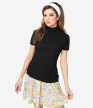 Load image into Gallery viewer, Black Short Sleeve Mock Neck It Girl Top