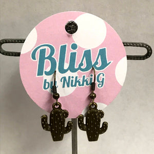 Spotted Cactus Charm Earrings