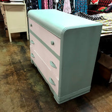 Load image into Gallery viewer, Shabby Chic Teal and White 3-Drawer Dresser