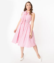 Load image into Gallery viewer, Edith Pink and White Stripe Swing Dress